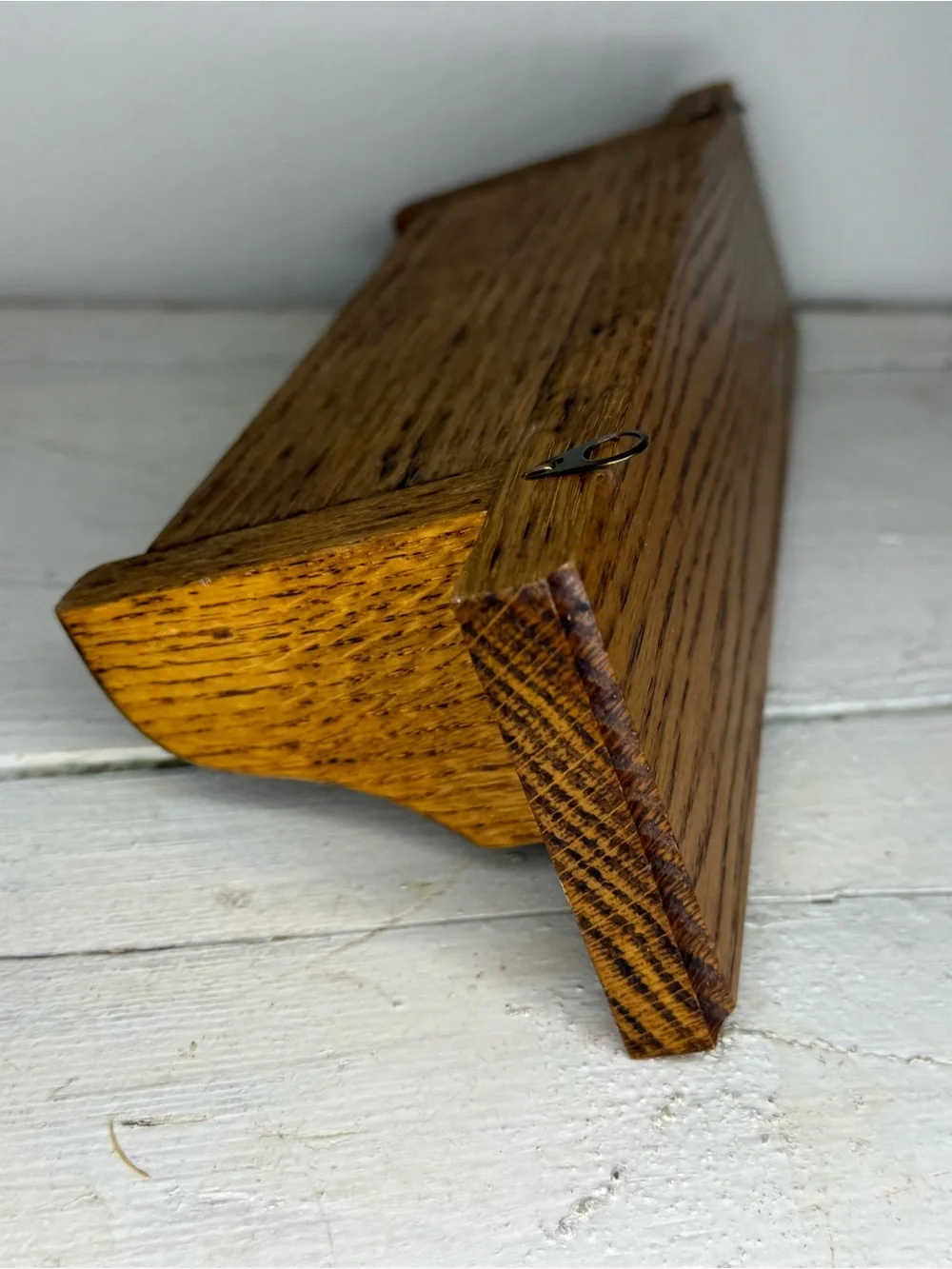 Vintage Solid Oak Shaker Wood Country Wall Mounted Shelf w/2 pegs, Cottagecore